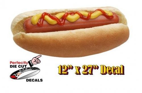 HUGE Ketchup Hot Dog 12&#039;&#039;x27&#039;&#039; Decal Sign for Hot Dog Cart or Concession Stand