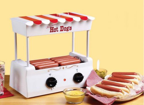 Vintage Hot Dog Roller Grill Cooker Machine Countertop Bun Warmer Camping NEW