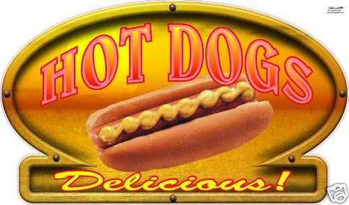 Chili Hot Dog Concession Fast Food Vinyl Decal Sign 20&#034;