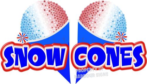 Snow Cones Sno Kones Concession Trailer Cart Decal 14&#034;