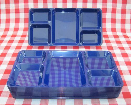 (14) new - 5 compartment - plastic camping picnic patio cafeteria lunch trays for sale