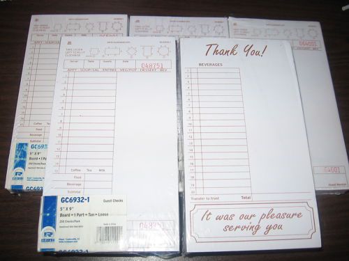 1500 guest checks - large 5 x 9 restaurant server order pad sales 1 part - new for sale
