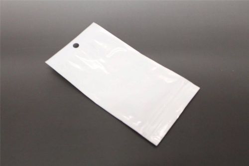 25pcs (6&#034;x3.25&#034;) white transparent ziplock plastic bags with hang hole tab tag for sale