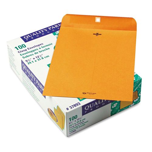100 business envelopes 9.5x12.5 28lb kraft manila shipping catalog yellow clasp for sale