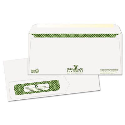 Bagasse Sugarcane Tinted Window Envelopes, #10, 500/Box 90077