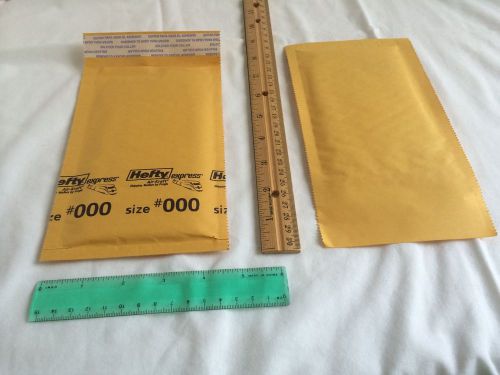 15 Hefty Air-Kraft Bubble Padded Gold Shipping Mailers, #000 Size 4x8
