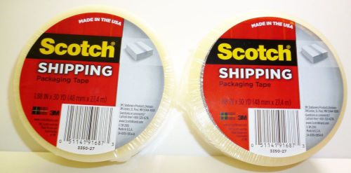 3M SCOTCH Shipping Packaging Tape CLEAR 2 Rolls