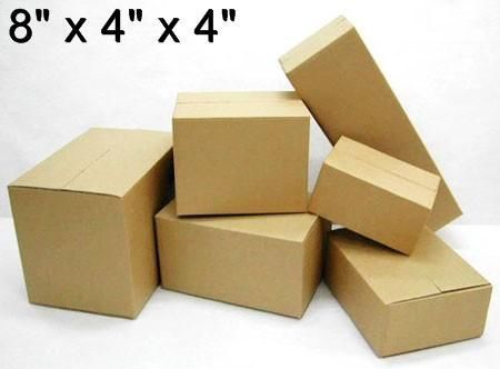 25 - 8&#034;x4&#034;x4&#034; Corrugated Boxes Cardboard Shipping Storage Moving Cartons