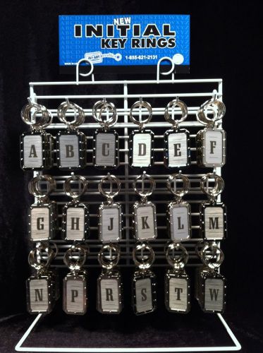 New Stainless Steel Riveted Initial Key Chain 108 Piece Display USA Made