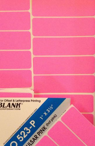 300 Peel &amp; Stick Labels 3 1/2&#034;X 1&#034; Hot Pink Color Yardsale Address Scrapbook