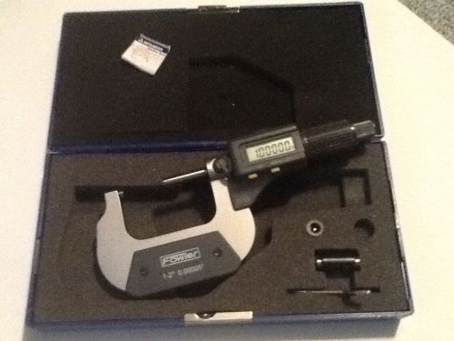 New Fowler IP54 1-2&#034; Digital micrometer with case