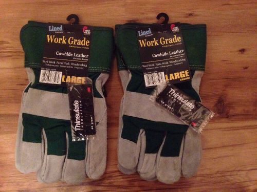 Midwest Lined - Thinsulate Work Grade Cowhide Leather Gloves Large