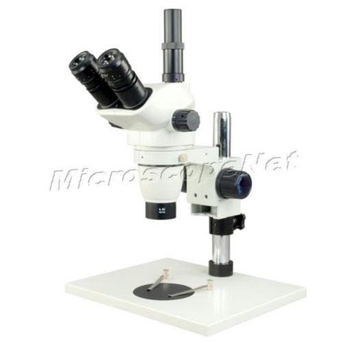 3.4x-45x trinocular stereo zoom microscope+0.5x aux. lens large field of view for sale