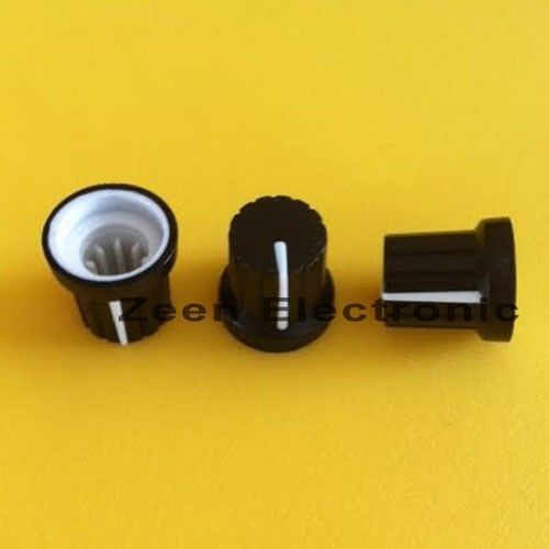 20 x Knob Black with White Mark for Potentiometer Pot  - FREE SHIPPING