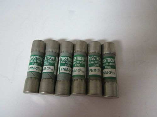Lot of 6 cooper bussmann fnm-3 2/10 fuse new no box for sale