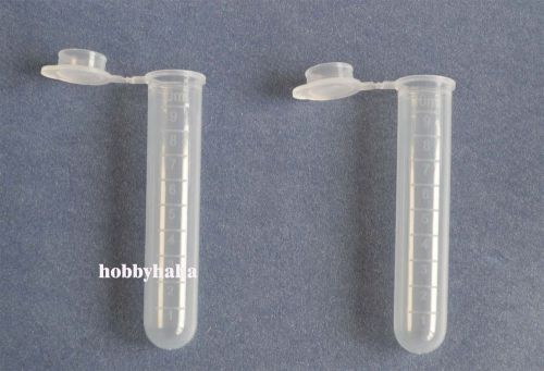 100pcs 10ml  Clear Cylinder Bottom Micro Centrifuge Tubes w Caps