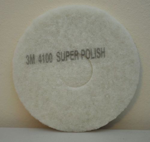 Lot of 10 unused 3m white super polish buffing floor pads 4100 12&#034; for sale