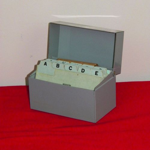Vintage Metal File Box A To Z File Cards Index 50+ Addresses