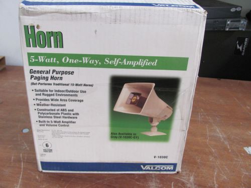 Valcom V-1030C 5 Watt, One Way, Self Amplified Paging Horn, Indoor/Outdoor Use