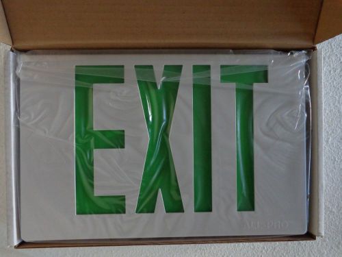 Cooper lighting apc7g white w/green letters led exit emergency light combo unit for sale