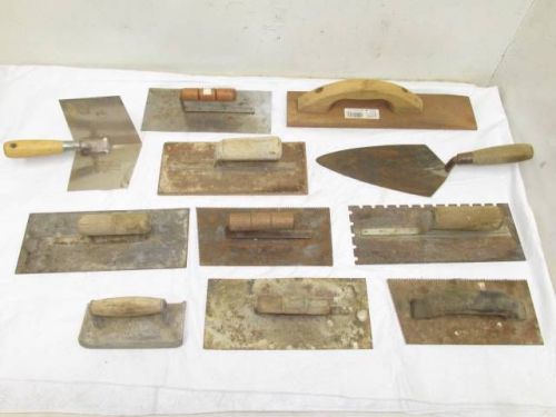 Lot Of 11 Concrete Cement Hand Trowel Masonry Tools Finisher Edger Groover