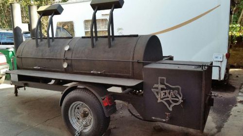 David Klose CUSTOM BBQ Trailer Pit from TX - cook with wood or gas