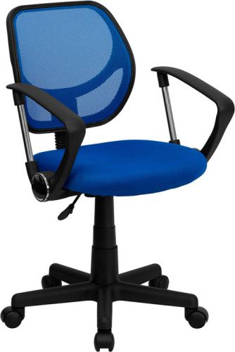 Mid-Back Blue Mesh Task Chair with Arms (MF-WA-3074-BL-A-GG)