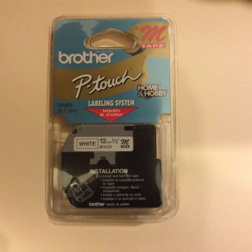 NEW Brother P-touch M-231 tape  WHITE SEALED