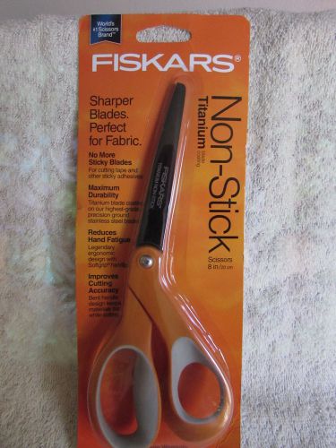 Premier Non-Stick Titanium Softgrip Scissors, 8&#034; Length, Orange/Gray