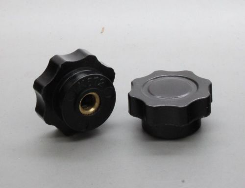 4 x Bakelite Skirted Control Knob 30mmDx16mmH Black for 6mm Shaft