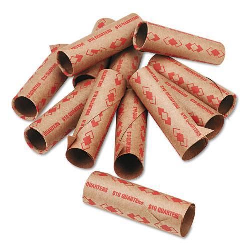 NEW PM COMPANY 65072 Preformed Tubular Coin Wrappers, Quarters, $10, 1000
