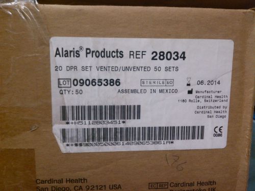 Case ALARIS Latex Free Infusion Set, 2 Injection Ports REF 28034 See Description