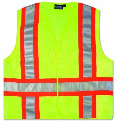 ERB 61221 S345 5 Point Break Away ANSI 207 Public Safety Vest  Lime  4X-Large