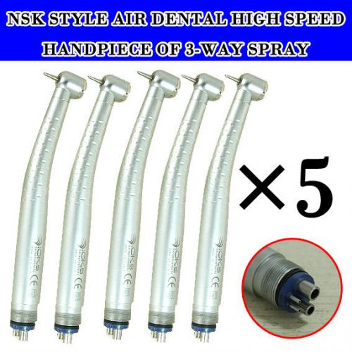 5 pcs NSKStyle air Dental High speed handpiece of 3-way spray
