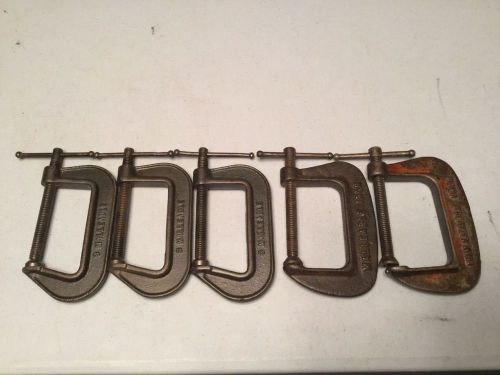 Five 3&#034; malleable clamps   U. S. A.