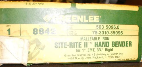 GREENLEE SITE-RITE II HAND BENDER MALLEABLE IRON 8842 3/4&#034;RIGID 1&#034;EMT