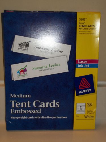 Avery 5305 Med Embossed Heavyweight Tent Cards 36 Sheets =78 Cards 2 1/2 x 8 1/2