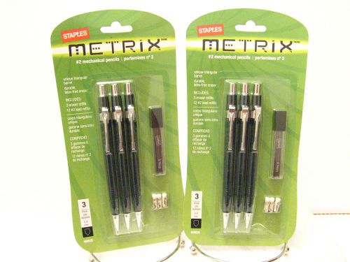 2 METRIX 0.9mm Mechanical Pencil 3 PACK - Lead &amp; Eraser Refills - 40925 Drafting