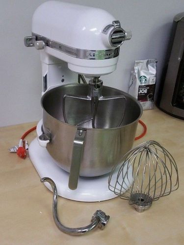Kitchenaid 7 qt bowl lift nsf commercial stand mixer 1.3hp motor ksm7990wh nsf for sale