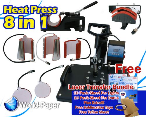Heavy duty digital 8 in 1 digital pro combo heat transfer press machine for sale