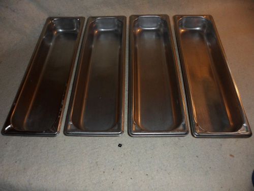 1 vollrath and 3 syscoware stainless steel steam table pan 2.5 x 19.5