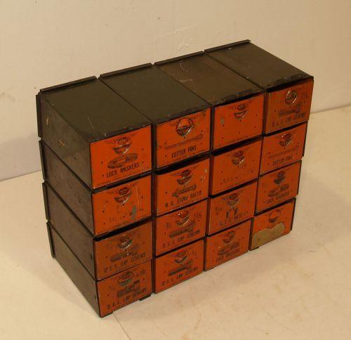 Vtg antique dorman store display 16-drawer hardware parts cabinet bin for sale