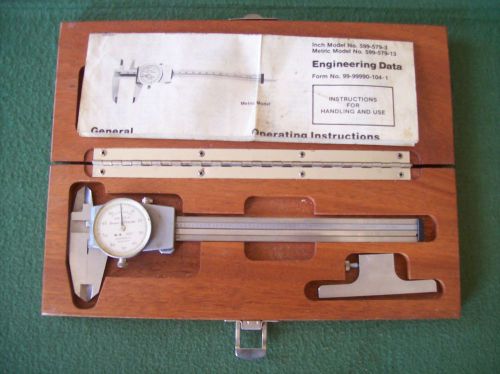Vintage brown &amp; sharpe 6&#034; universal dial caliper no. 599-579-3 w/ case for parts for sale