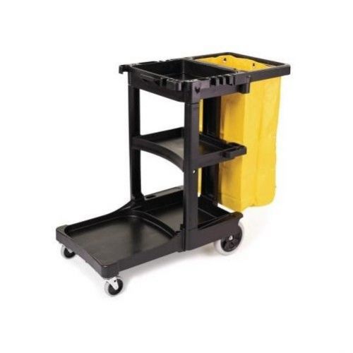 Rubbermaid commercial resin cleaning cart zippered vinyl bag new fg 6173-88 bla for sale