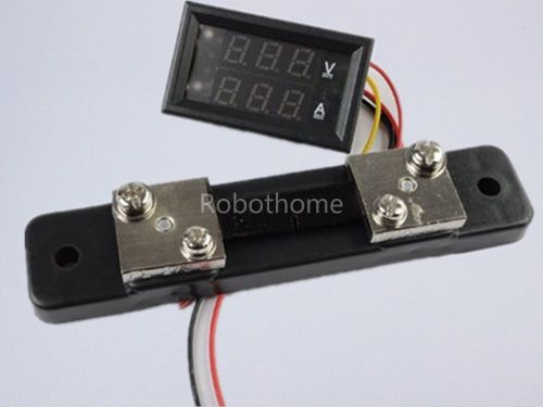 Dc 4.5-30v 0-50a volt ammeter meter + fl-2 50a 75mv shunt brand new for sale