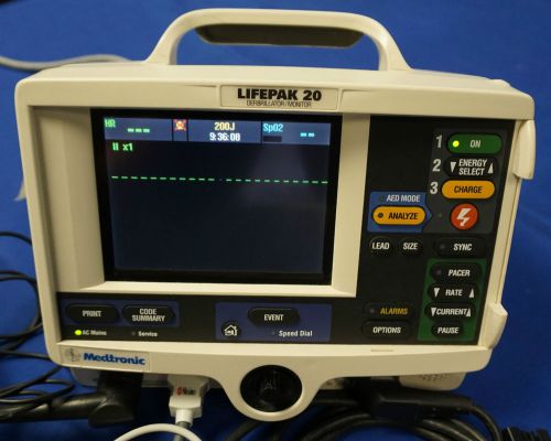 Physio control lifepak 20 3-lead biphasic, aed, pacing and spo2 for sale