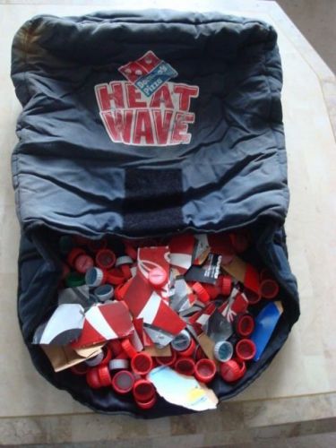 Dominos Pizza Heat Wave Bag Delivery  Used  Coke Bottle Caps