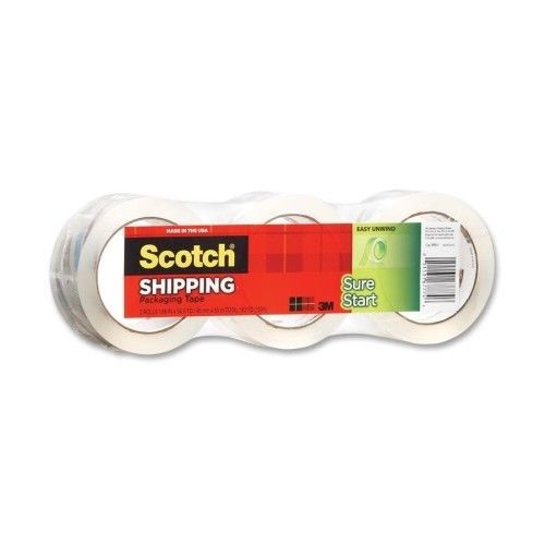3M Scotch Sure Start Packaging Tape, 3/Pack