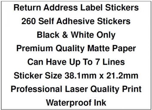 260 personalised return address label stickers for sale