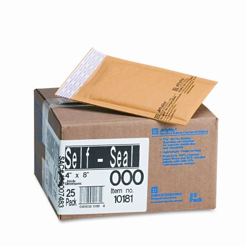 Jiffylite Self-Seal Mailer, Side Seam, #000, Golden Brown, 25/carton